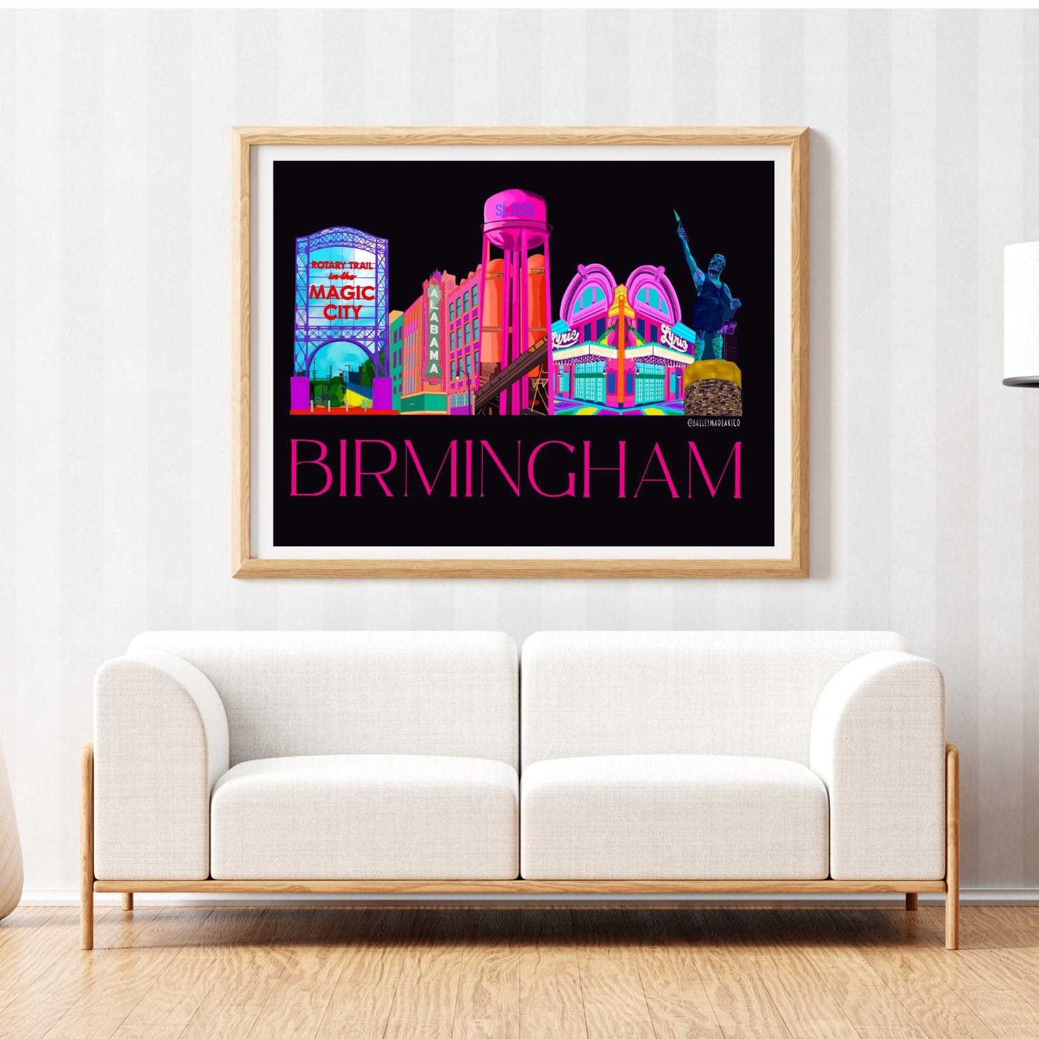 Birmingham Icons Art Print (Black)
