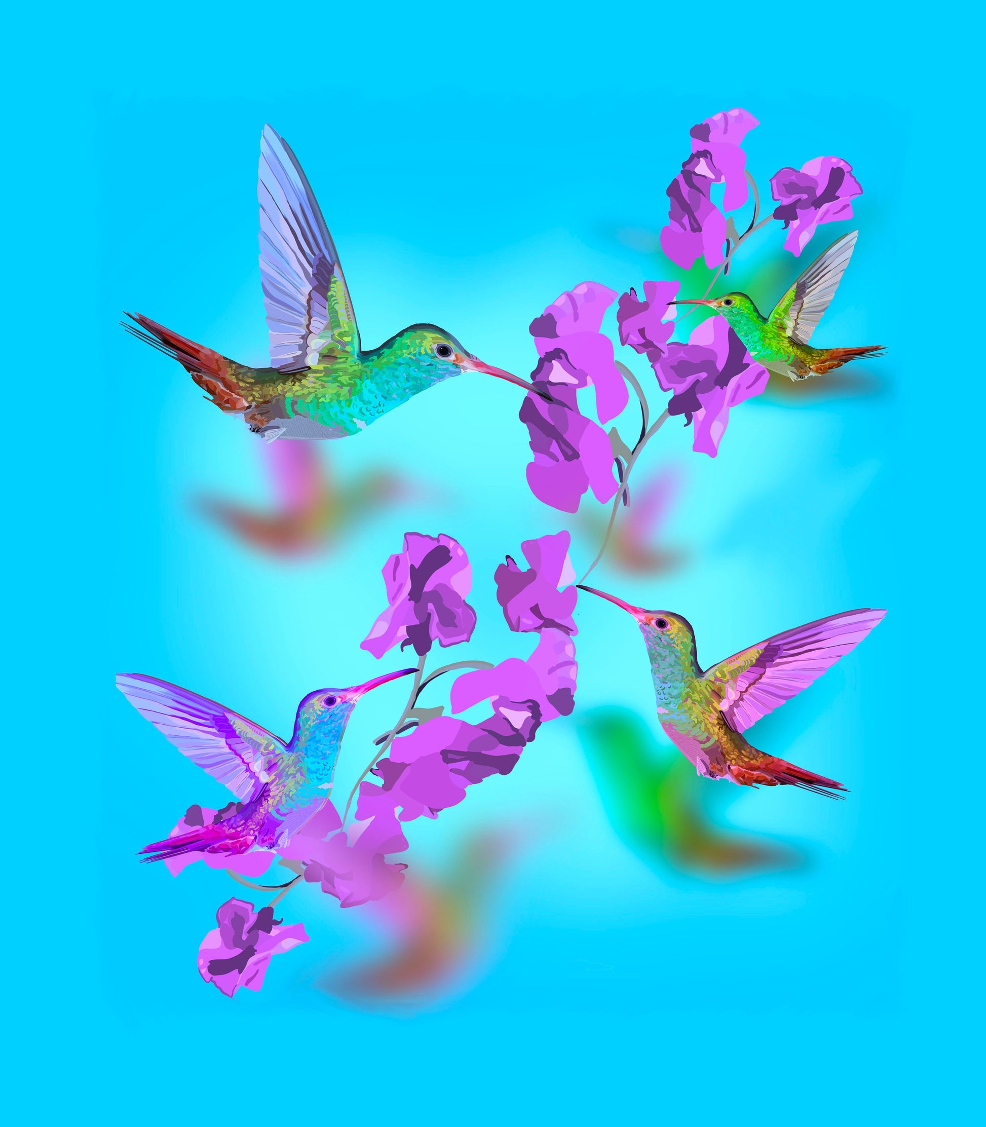 Hummingbird Charm Art Print