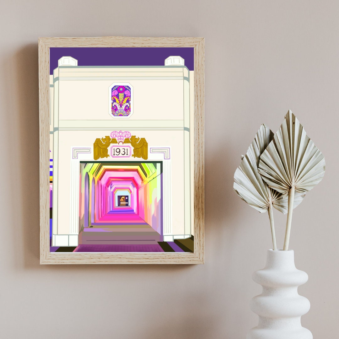 Rainbow Tunnel Print (Purple & Cream)