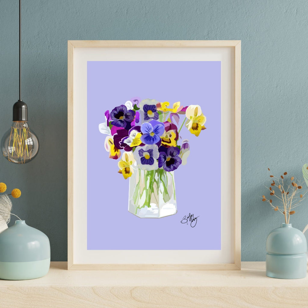 Pansie Bouquet Print