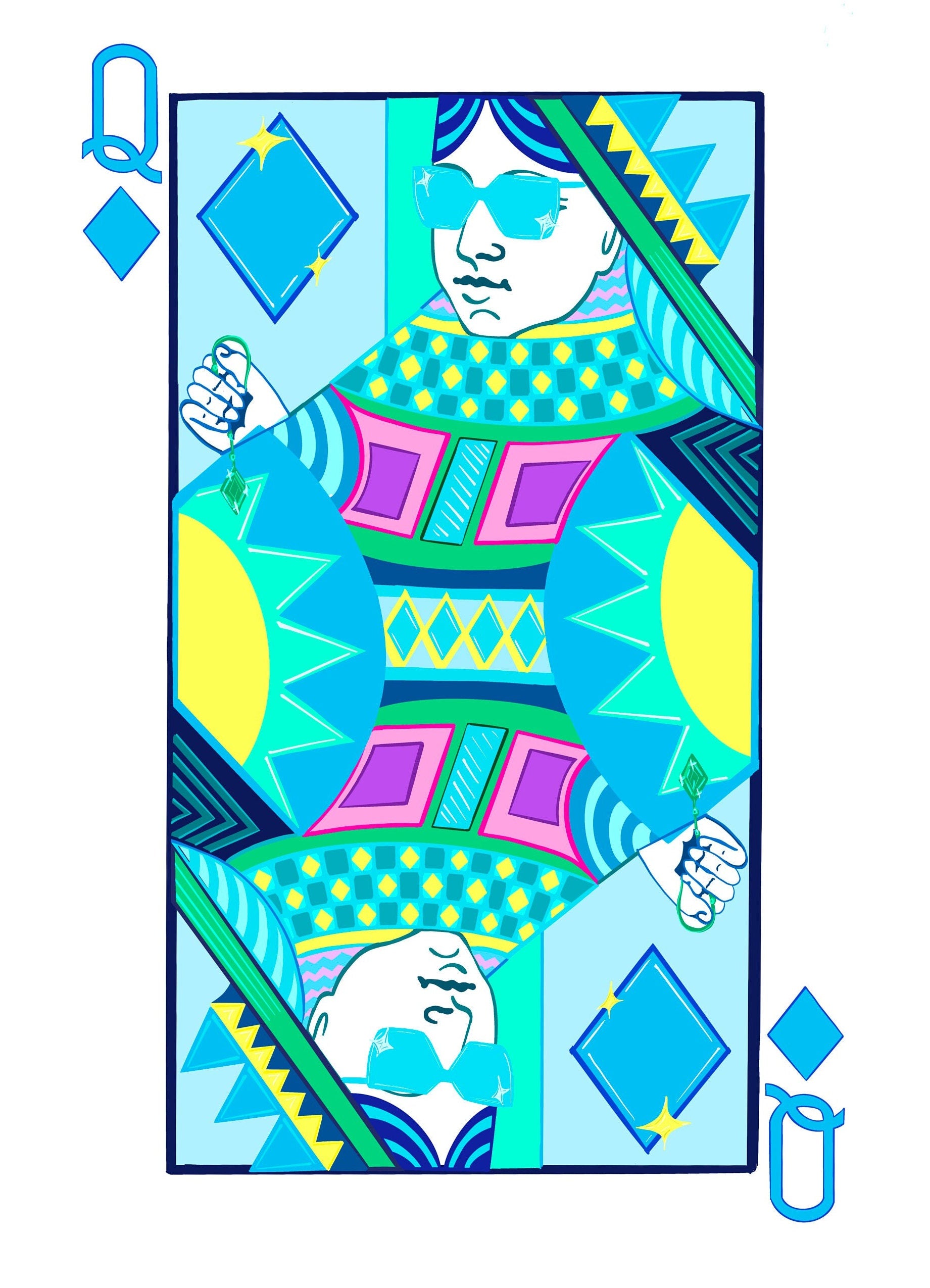 Queen of Diamonds Art Print