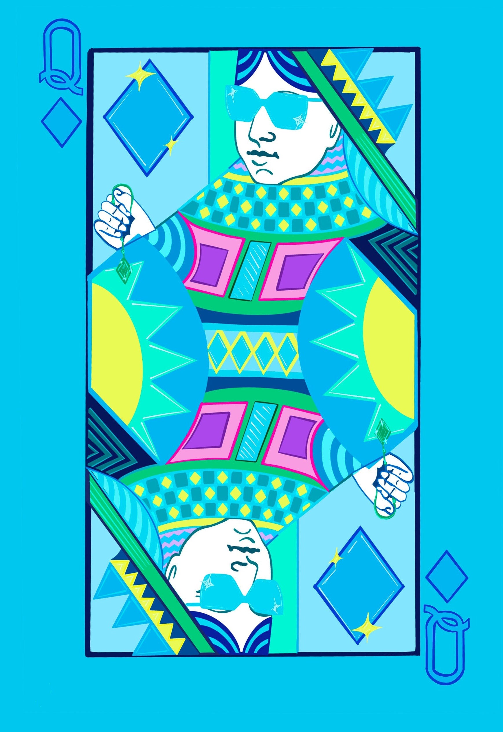 Queen of Diamonds Art Print