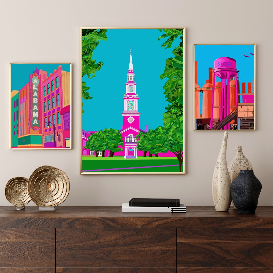 Sloss Furnace Print (Fuchsia)