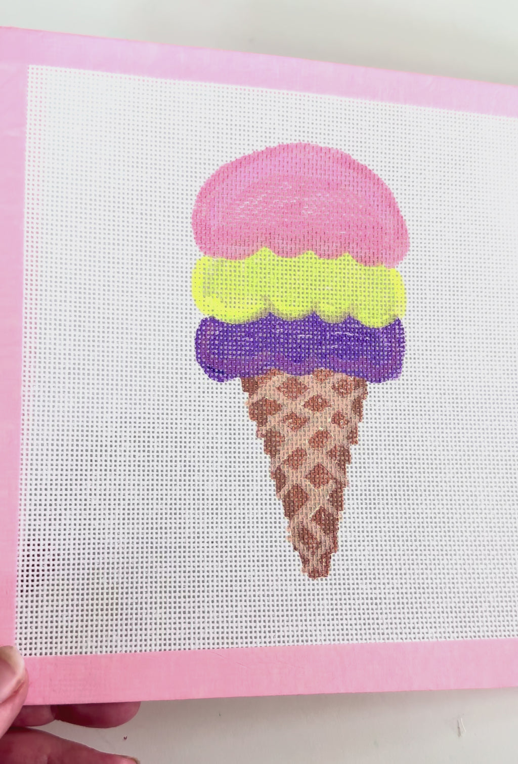Needlepoint Canvas Ice Cream Summer